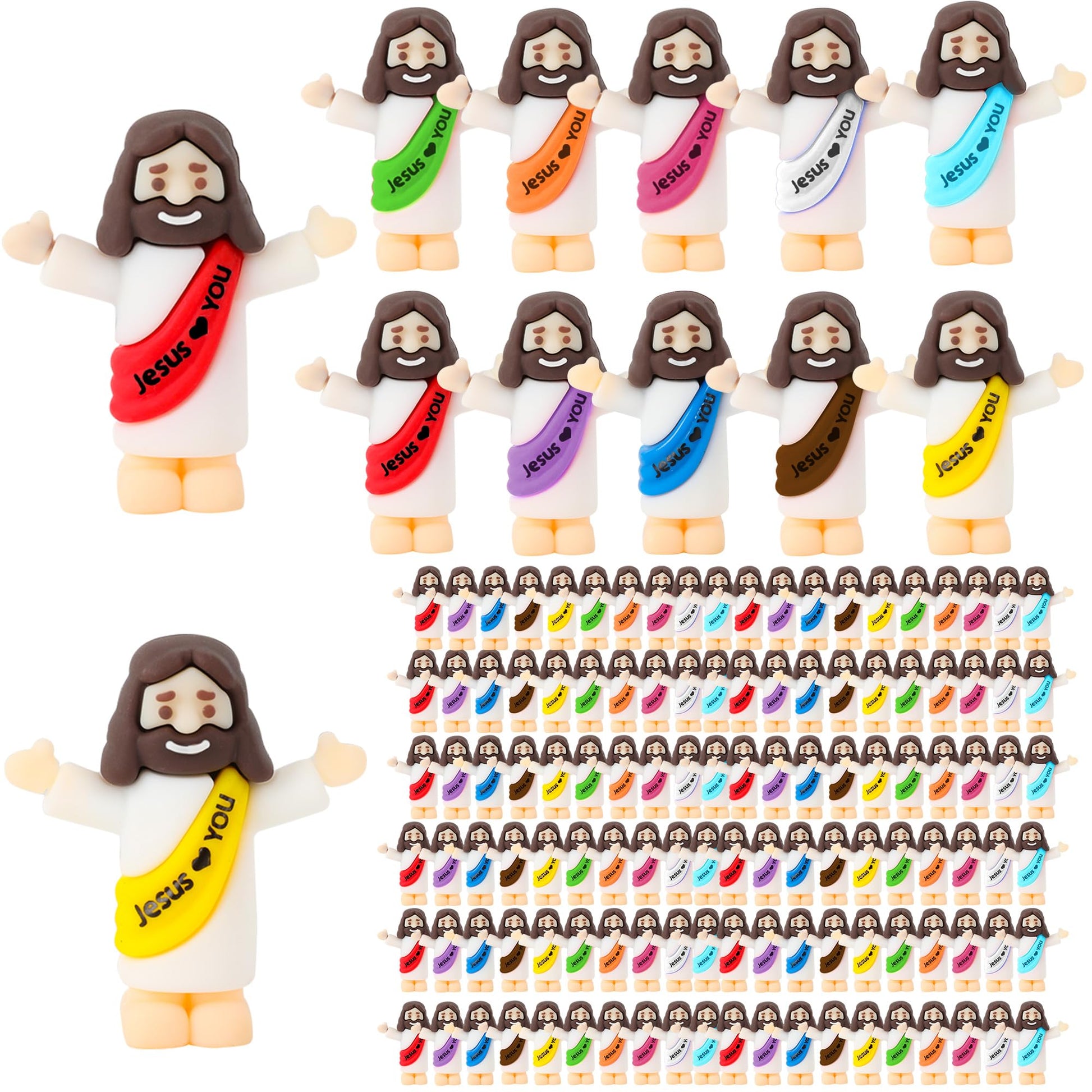 120 Pack Mini Jesus Figurines In Bulk, Little Jesus Figures Toys To Hide Jesus Loves You Tiny Jesus Figures For Religious Party