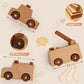 MONT PLEASANT Wooden Emergency Vehicle Toy Set of 3  Toddler Montessori Toys Ambulance Fire Truck Police Car Toys with Rolling Wheels  Kid Wooden Toy Vehicle Learning Educational Gift for Boys & Girls