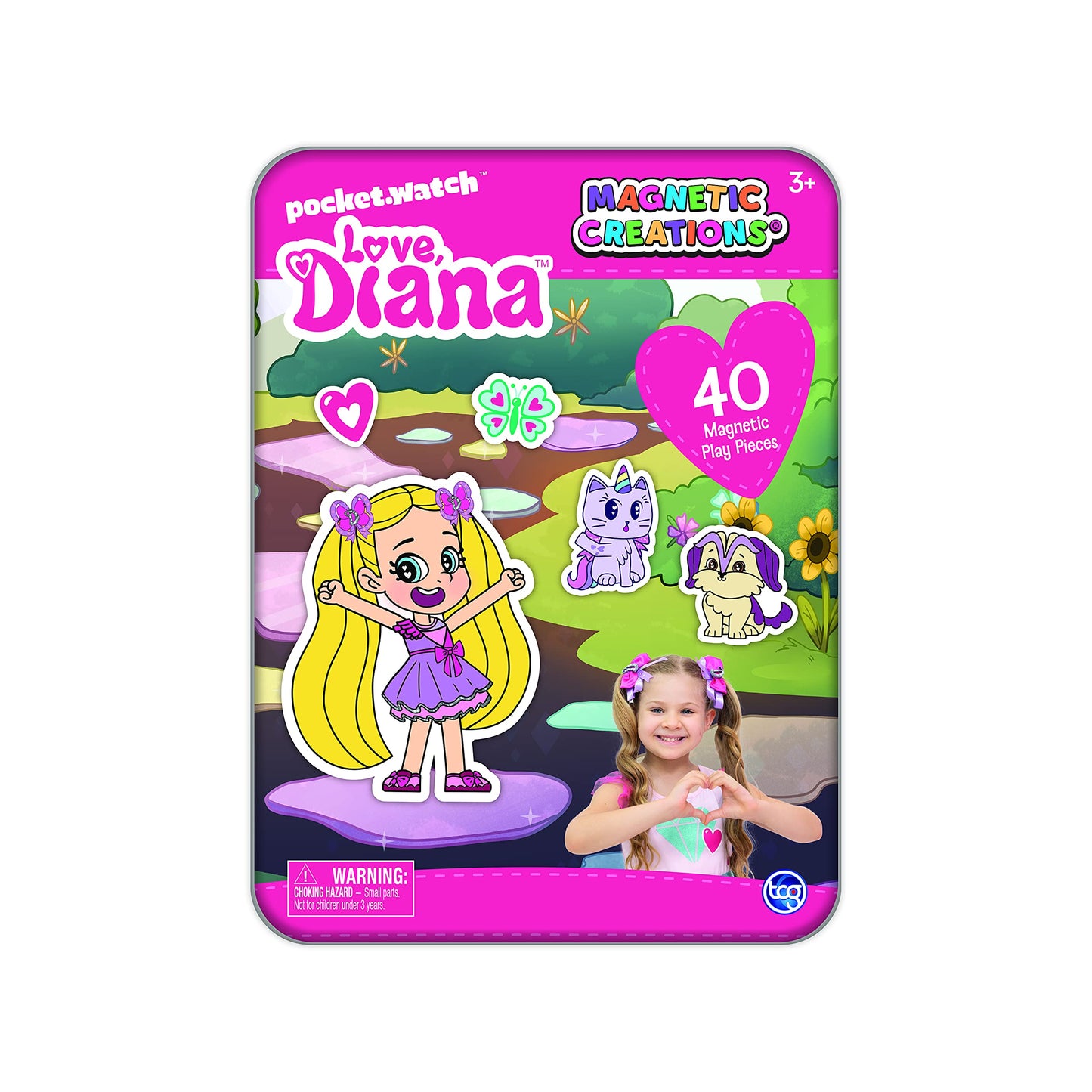 Love Diana - Magnetic Creations Tin - Dress Up Play Set - Includes 2 Sheets of Mix & Match Dress Up Magnets with Storage Tin. Gr