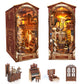 Itefdtutne Book Nook Kit For Adults, Diy Miniature Dollhouse Booknook Kit With Led Light & Dust Baffle, 3D Wooden Bookshelf Puzz