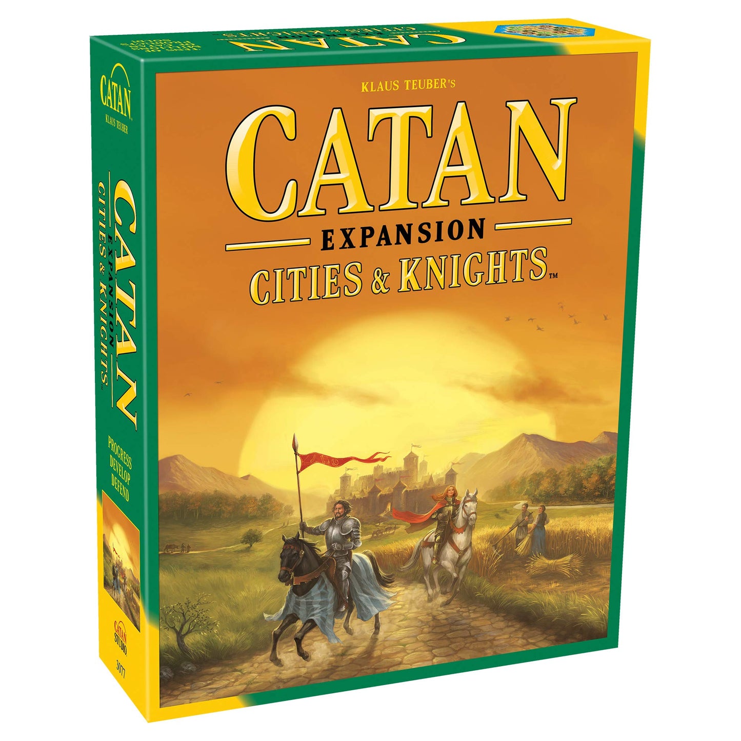CATAN Cities & Knights Board Game Expansion - Strategy Game for 3-4 Players, Ages 12+, 90 Min Playtime, Various Colors, Model CN1077
