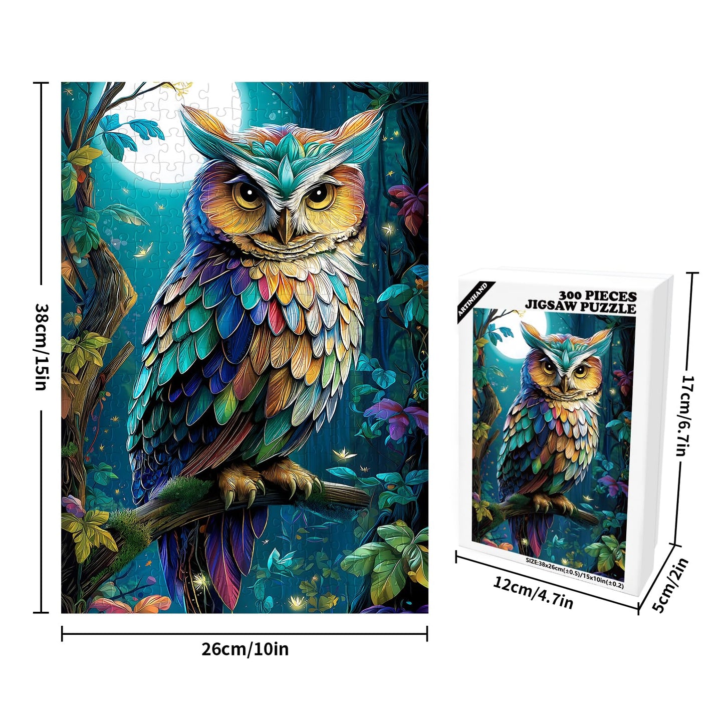 Great Jigsaw Puzzles for mature-themeds 300 Pieces Mystical Owl Puzzles for mature-themeds Toys Gift Family Decoration Kids Puzzle
