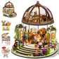 Ourmiao Miniature House Kit Hanging Garden, Diy Miniature Dollhouse Kit For Adults With Furniture & Led Lights, Wooden Craft Gif