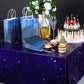Tatuo 1 Pack Galaxy Plastic Table Cover Space Tablecloth Space Star Purple Nebula Rectangle Tablecloth Disposable Starry Night S