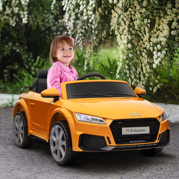 Aosom 6V Kids Electric Ride On Car, Licensed Audi Tt Rs With Suspension System And Remote Control, Horn, 5 Songs, Lights, Mp3 Pl