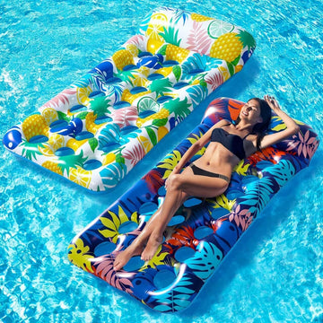 Pool Floats Raft - Oversized Pool Float Lounge For Adults, 71.65'' X 34.3'', Ultra-Comfort Cooling Inflatable Pool Float With He