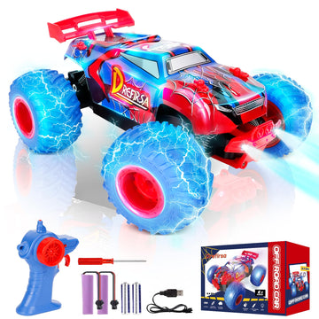 Drefirsa 1:18 Spider Remote Control Car For Boys Age 6-12, 20Mph All Terrian Remote Control Monster Truck With Colorful Bodyligh