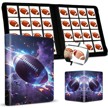 Football Card Binder 16 Pocket  enhanced 1000+ Cards PU Cover Trading Sports Card Binder Side Loading Card Holder Collection Album Folders