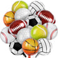 28 Pieces Sports Foil Balloon Set, Mylar Sports Balloons - 18 Inch Baseball Balloons Basketball Balloons Soccer Balloons Volleyb