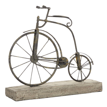 Deco 79 Metal Wood Bicycle, 16 By 14-Inch, Black