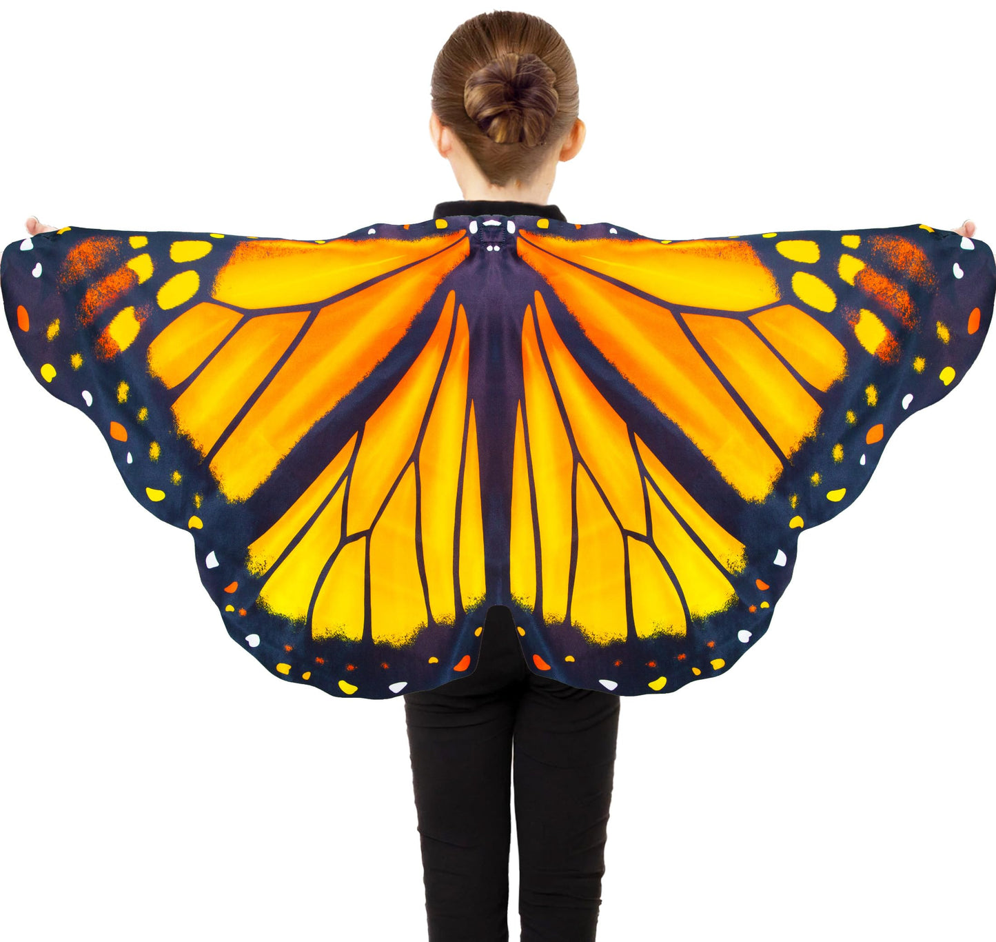D.Q.Z Toddler Butterfly-Wings-Costume For Girls Princess Dress-Up Clothes, Spring Bug Toys For Kids Birthday Party Gifts Idea (Orange)