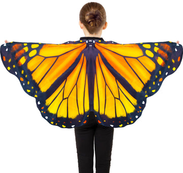 D.Q.Z Toddler Butterfly-Wings-Costume For Girls Princess Dress-Up Clothes, Spring Bug Toys For Kids Birthday Party Gifts Idea (Orange)