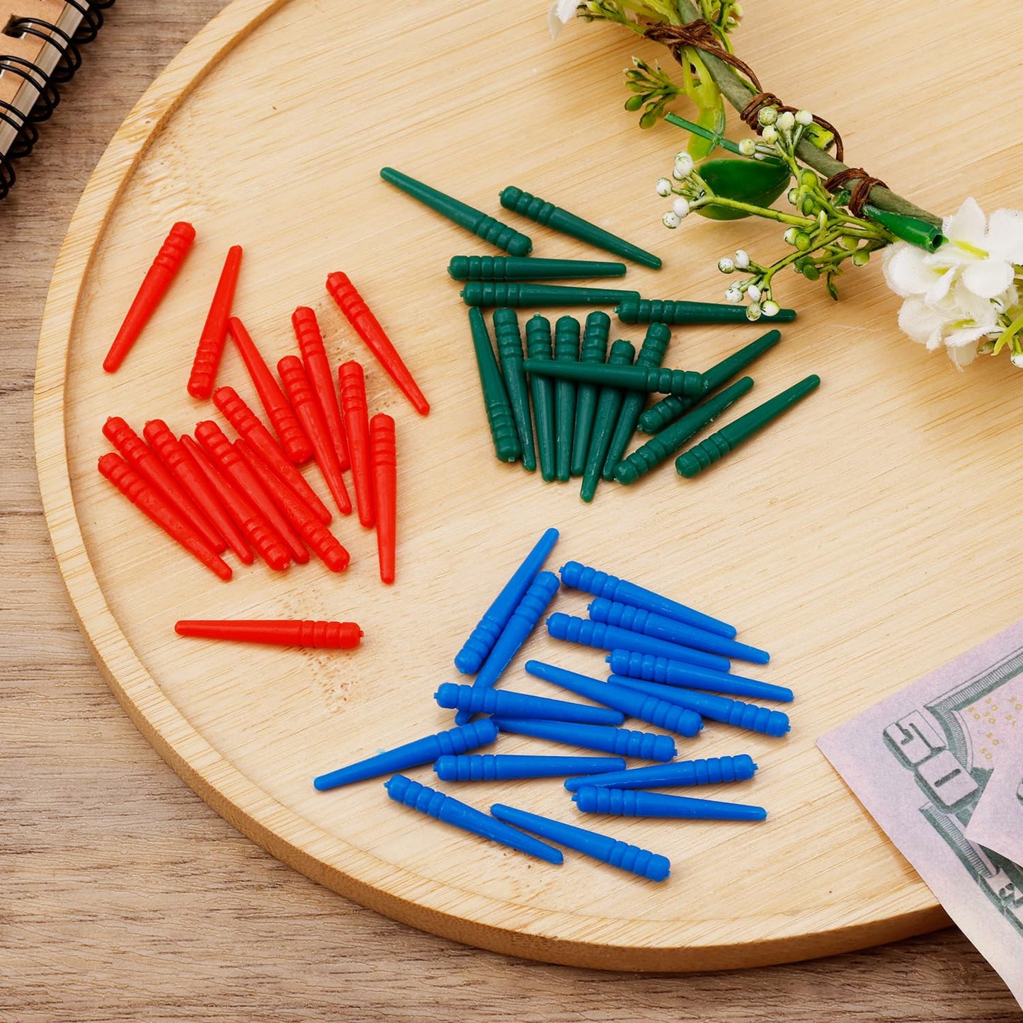 48Pcs Cribbage Board Pegs, Plastic Cribbage Pegs Fit 1/8 Holes Peg Board Game Traditional Cribbage Board Pins Cribbage Board Game Accessories (Red, Blue, Green)