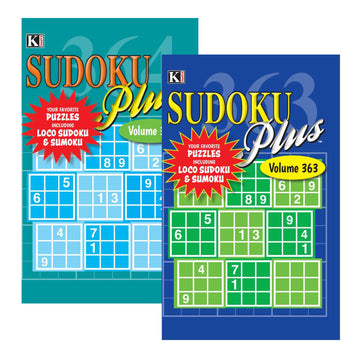 BAZIC Products Kappa Sudoku Books - Beginner to Expert Puzzle Set, Mindful Brain Games and Variety Sudoku Alternative to Crosswo
