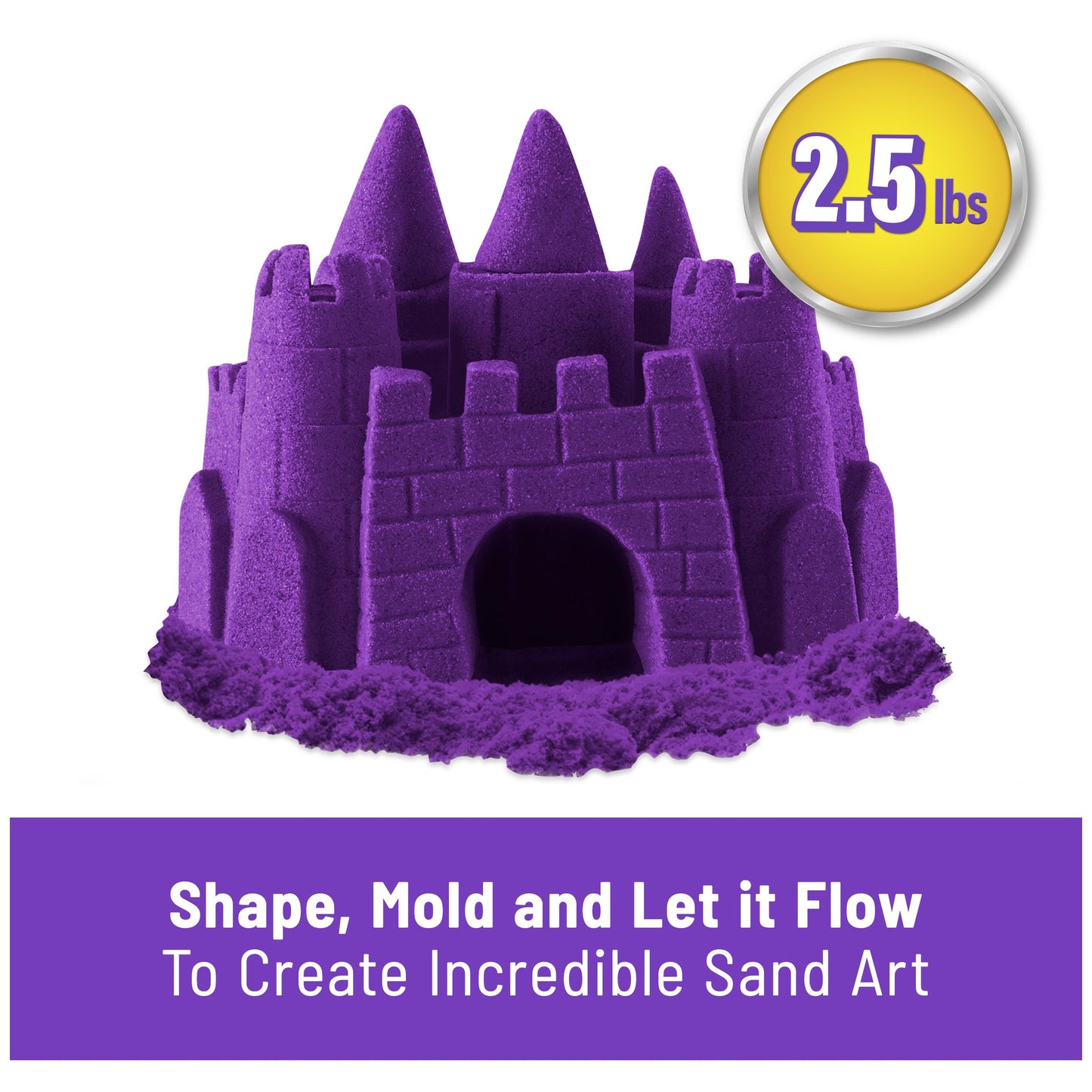 Kinetic Sand, 2.5lbs Purple Play Sand, Moldable Sensory Toys for Kids & Classroom, Resealable Bag, Back to School Teacher Must H