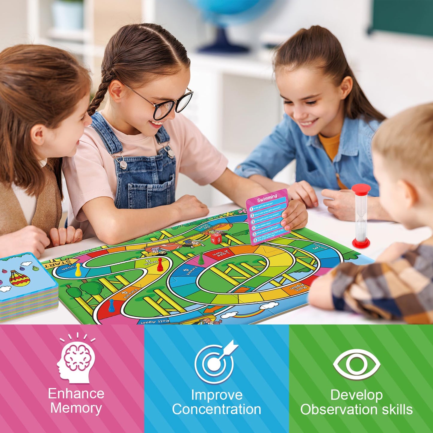 Kasfalci Memory Board Games for Kids and mature-themed  Improve Observation  Concentration and Reading 100 Picture Cards  Fun & Educational for Family Game Night & Party Activities  2-4 Players  Ages 6 And Up