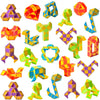 Ganowo 24 Pack Fidget Snake Cube, Mini Twist Puzzle Party Bag Fillers Bulk Toys For Kids Teens Birthday Stocking Stuffers Party Favors Supplies Goodie Bags Fillers (Yellow)