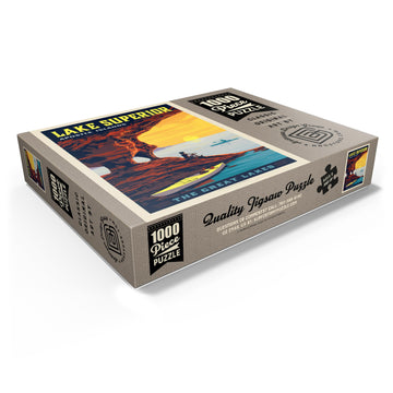 Mypuzzle Great Lakes: Lake Superior, Vintage Poster - Premium 1000 Piece Jigsaw Puzzle For Adults