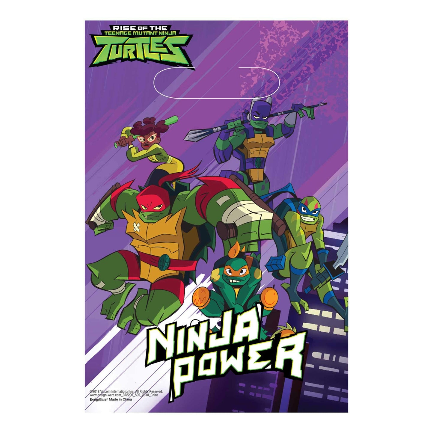 Amscan 372209 - Teenage Mutant Ninja Turtles Party Plastic Loot Bags - 8 Pack