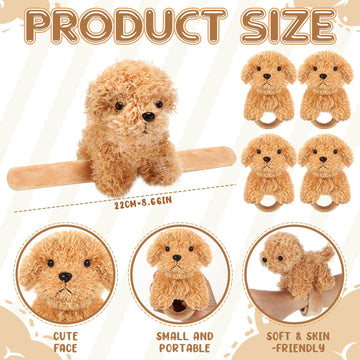 Ceenna 16 Pcs Valentine'S Day Puppy Stuffed Animal Slap Bracelets Cute Puppy Slap Bracelets 8.66 Inch Adorable Puppy Slap Wrist