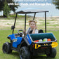 Elemara 24V 10Ah Multifunctional Ride On Car With Dump Bed, Shovel, And Sun Shade, Large Electric Car 2 Seater, Side By Side Bat