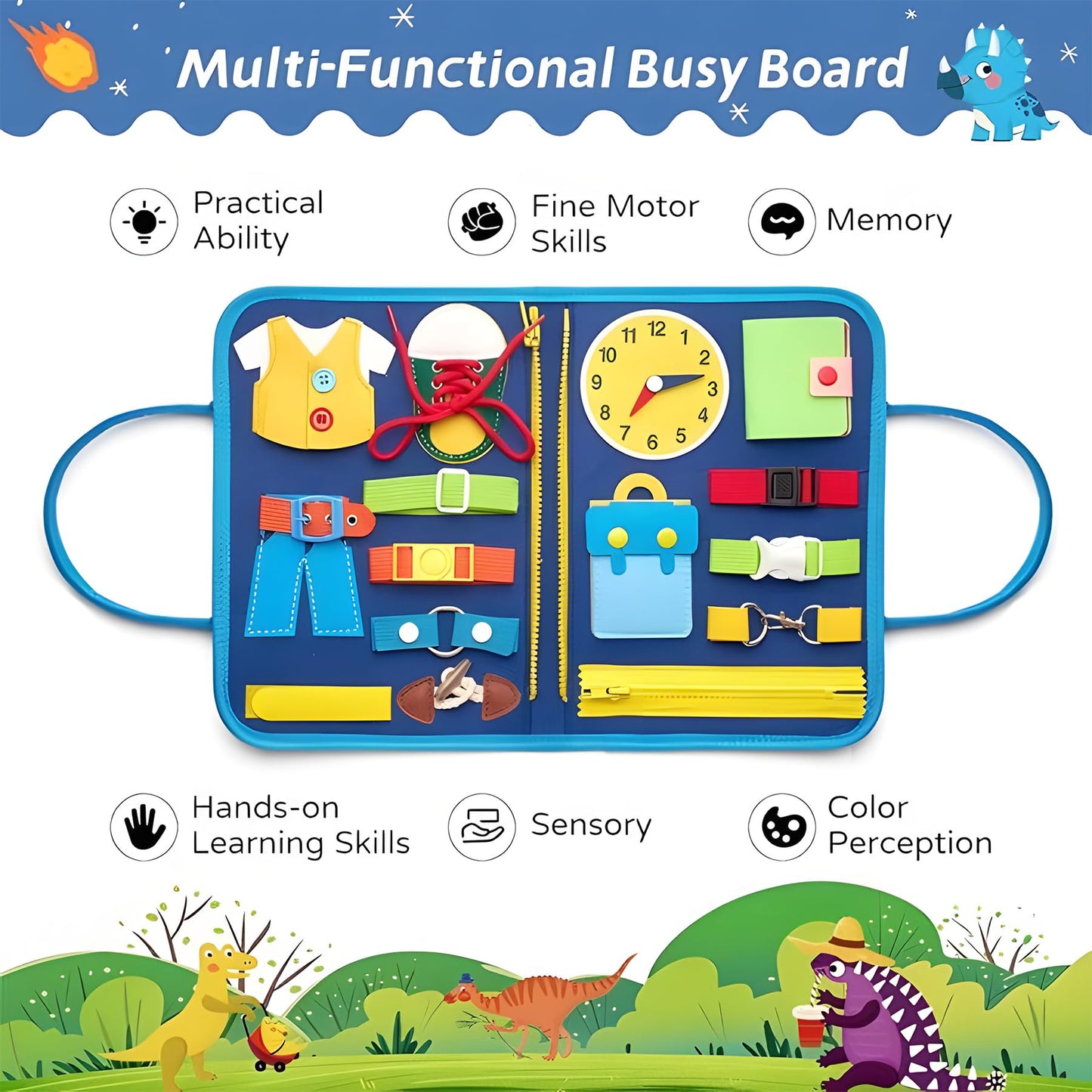 Busy Board for Toddler 1 2 3 4 Year Montessori Busy Book Sensory Learning Toys for Boys Girls Preschool Toys Birthday Idea Gift