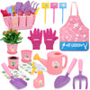 Cute Stone Kids Gardening Set, Garden Toys With Metal Kids Rake, Shovel, Trowel, Watering Can, Gloves, Tote Bag, Gardening Kit F