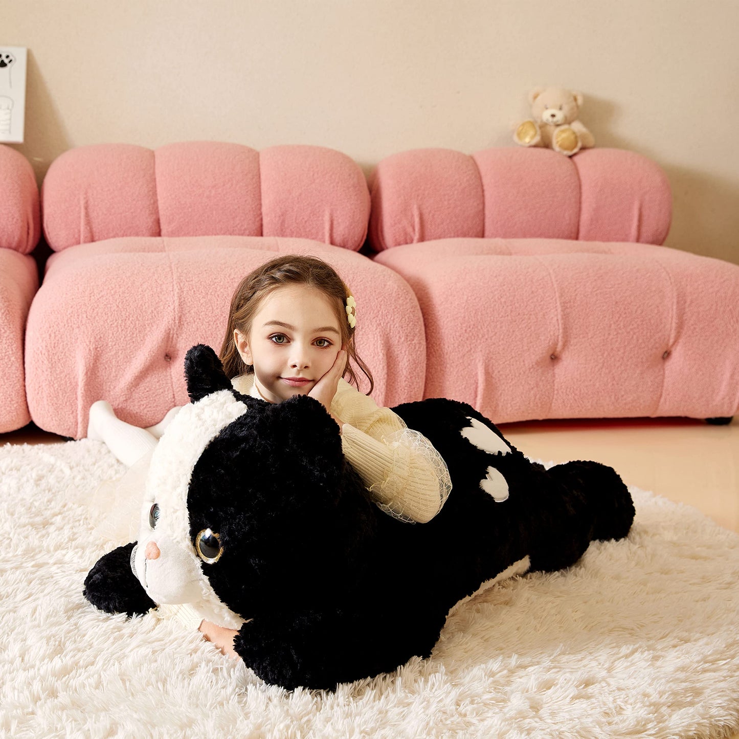 Tumyay Giant Cat Stuffed Animal Plush Soft Toy,30'' Large Cat Toys Jumbo Cute Big Size Huge Plushy Fluffy Oversized Fat Plushie,