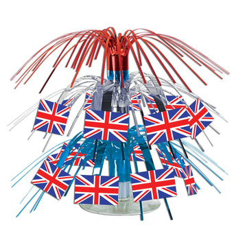 British Flag Mini Cascade Centerpiece Party Accessory (1 count) (1/Pkg)
