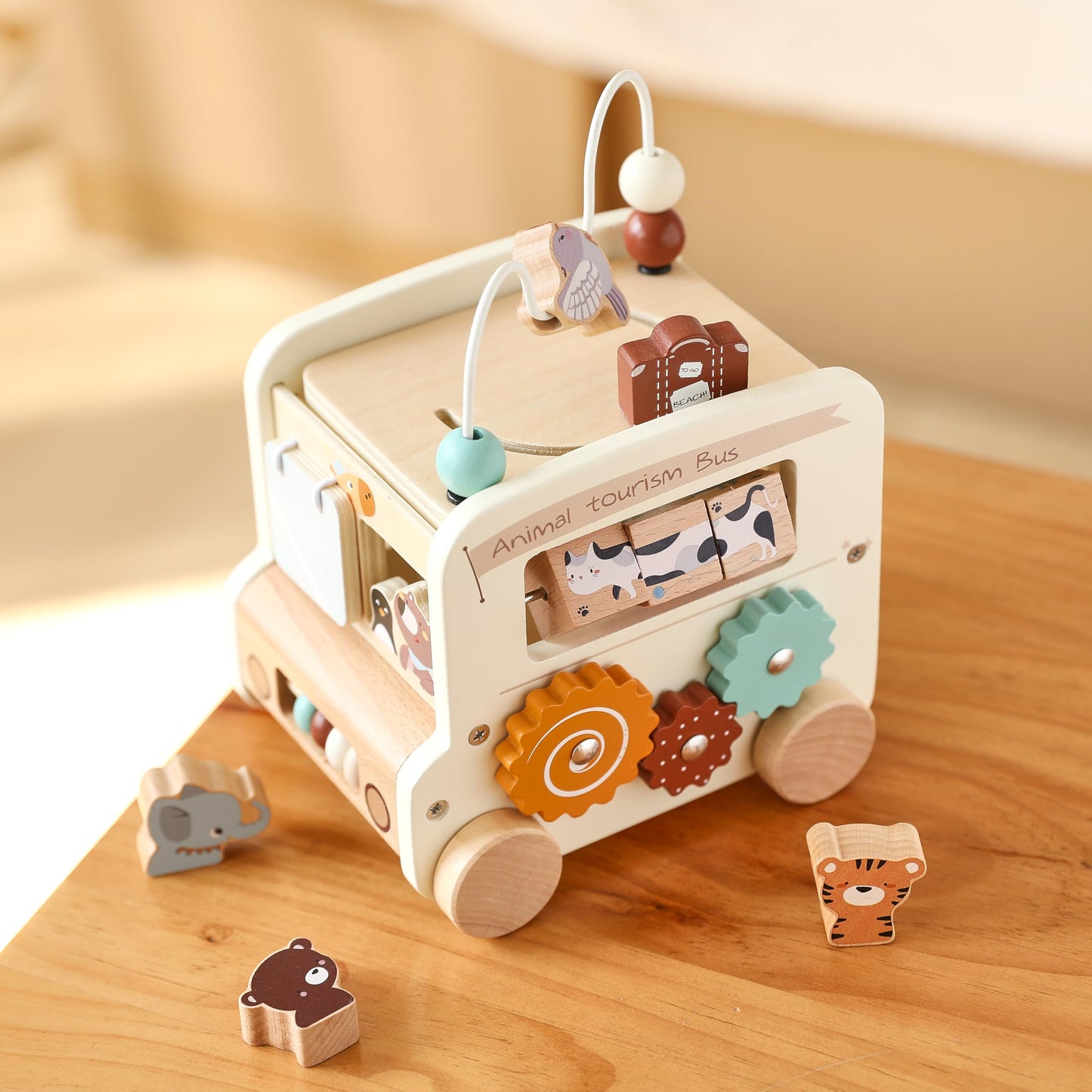 Wooden Activity Cube 8-In-1 Montessori Toys | Multifunctional Early Educational Learning Toys | Activity Cube For Baby Shape Sor