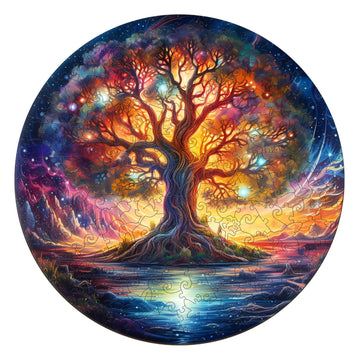 Jigfoxy Wooden Puzzles for mature-themeds  Tree of Life Wood Puzzles mature-themed  Unique Animal Shape Wooden Jigsaw Puzzles  Birthday Gifts for Puzzles Lovers Family Friend (L-13.6 * 13.6in-300 pcs)