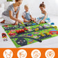 Coogam Alphabet Maze, 26pcs Pull Back Car with Play Mat Preschool Letter Matching Game for 3 4 5 Years Old, Montessori Education
