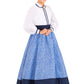 Fun Costumes Girl's Prairie Costume Dress with Cameo, Wild West Outfit for Halloween Parties and Dress Up Fun - Blue, Small