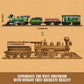 Funwhole Wild West Freight Train Lighting Building-Bricks Set - Classic 4-4-0 Locomotive Model 1524 Pcs Ideas Kit for mature-themed and Teens