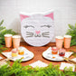 BLUE PANDA Cat Pinata - 14 x 12.8 x 3 In, White, 1 Count - Mini Pinata for Cat Birthday Decorations & Party Supplies, Pastel Bir