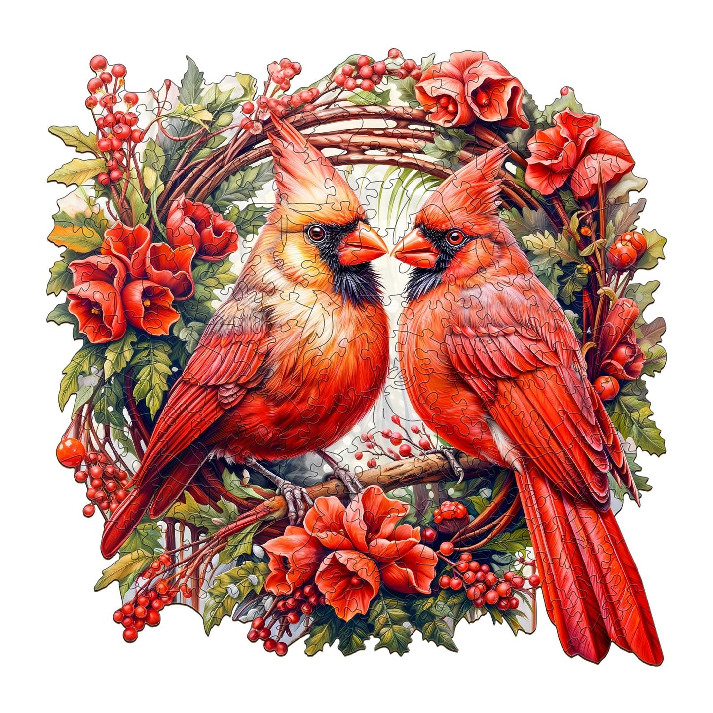 Jigfoxy Wooden Puzzles for mature-themeds  Cardinal Wood Puzzles mature-themed  Unique Animal Shape Wooden Jigsaw Puzzles for mature-themeds  Birthday Gifts for Puzzle Lovers  Family  Friend (XL-17.3 * 17.2in-560 pcs)