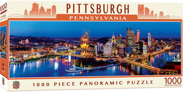 Masterpieces - 1000 Piece Jigsaw Puzzle, Pittsburgh Skyline Panoramic, Fun For Adults, Family, Kids 13''X39