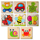 Yay Play Wooden Puzzle Set For Kids | Set Of 8 | Bear, Butterfly, Crab | Easy For Beginners | MultiColor | 5.9 X 5.9 Inches | E