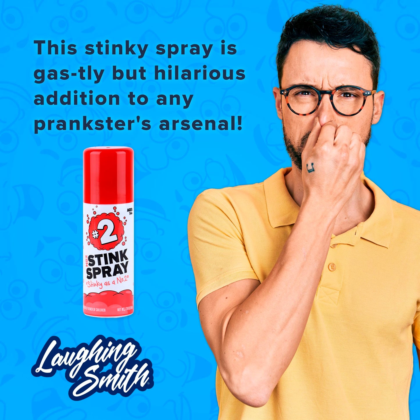Laughing Smith No 2 Stink Spray - Max Potency Fart Spray, 50ml, Red - Hilarious Prank Gag Gift for Fun Times