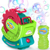 MAKE KIDS SMILE BUBBLE FUN Bubble Machine - Green, 8oz Solution, Indoor/Outdoor Toy, Extra Large Bubbles, Model DHOBB10584