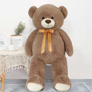 Tezituor Big Teddy Bear 5 Feet,Giant Teddy Bear Stuffed Animal 59 Inches,Human Size Teddy Bear For Girlfriend,Boyfriend,Beige Teddy Bear For Valentines Day,Chrismas,Birthday