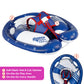 Swimschool Freestyle Swimmer Baby Pool Float With Multi-Position, Adjustable Safety Seat, Dual Air Chambers Safe, Red-White-Blue Nautical