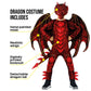 Morph Red Dragon Costume for Kids, Boys Halloween Dragon Costume with Wings, Fun Dress-Up for Parties and Events, X-Large
