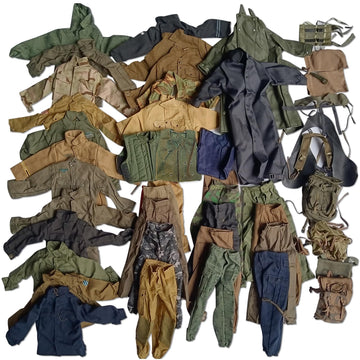 SIXPOINTS 50 Pieces 1/6 Scale Camo Military Clothes & Pants &Bag Accessories Fit for 12'' GI Joe Ultimate Soldier Male Military 