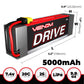 Venom Drive Series 20C 2S - 5000mAh 7.4V LiPo RC Battery - Universal 2.0 Plug, Lithium Polymer 2 Cell - Soft Silicone Connector