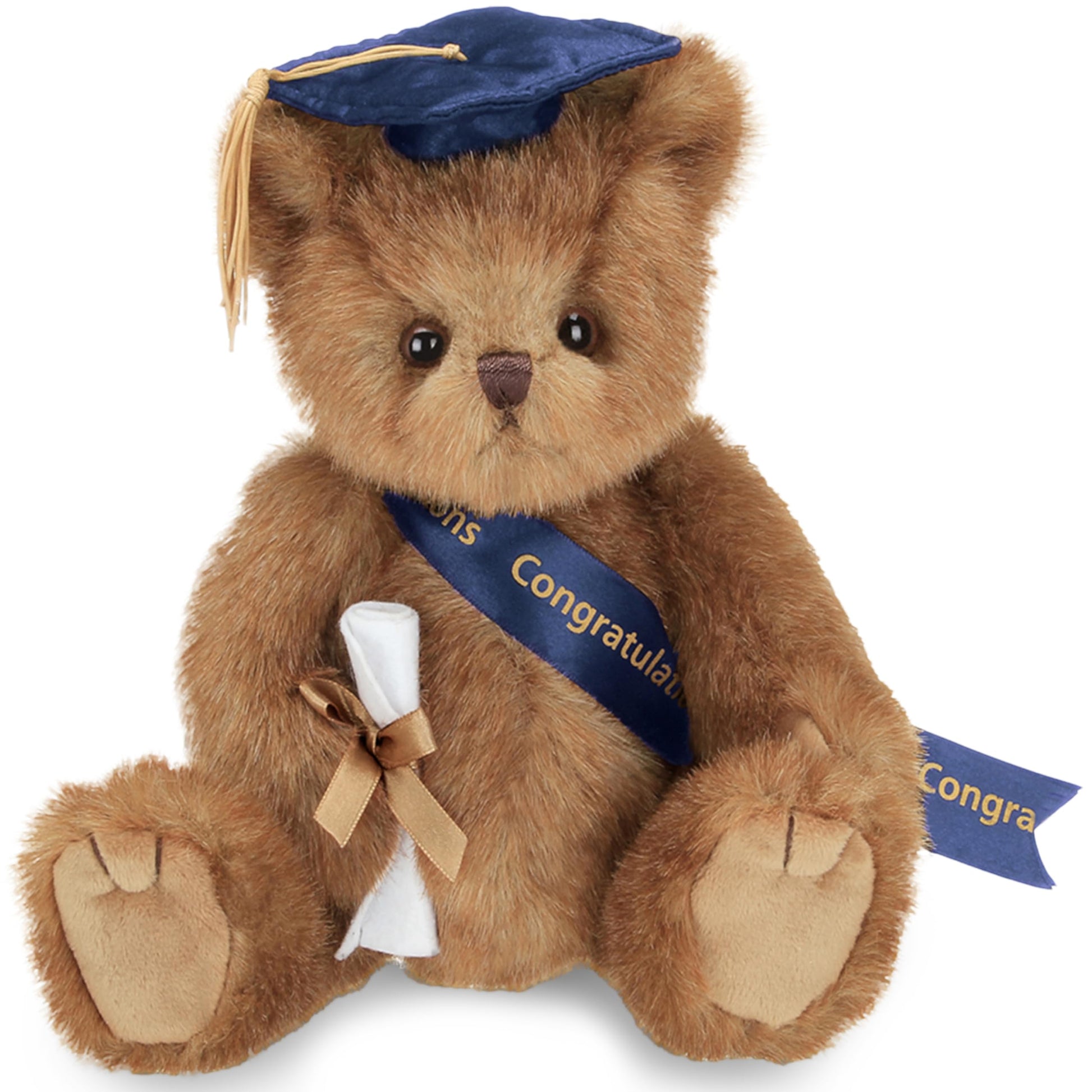 Bearington Collection Smarty Class of 2025 Graduation Plush Teddy Bear Stuffed Animal, Blue Cap, 10 Inch