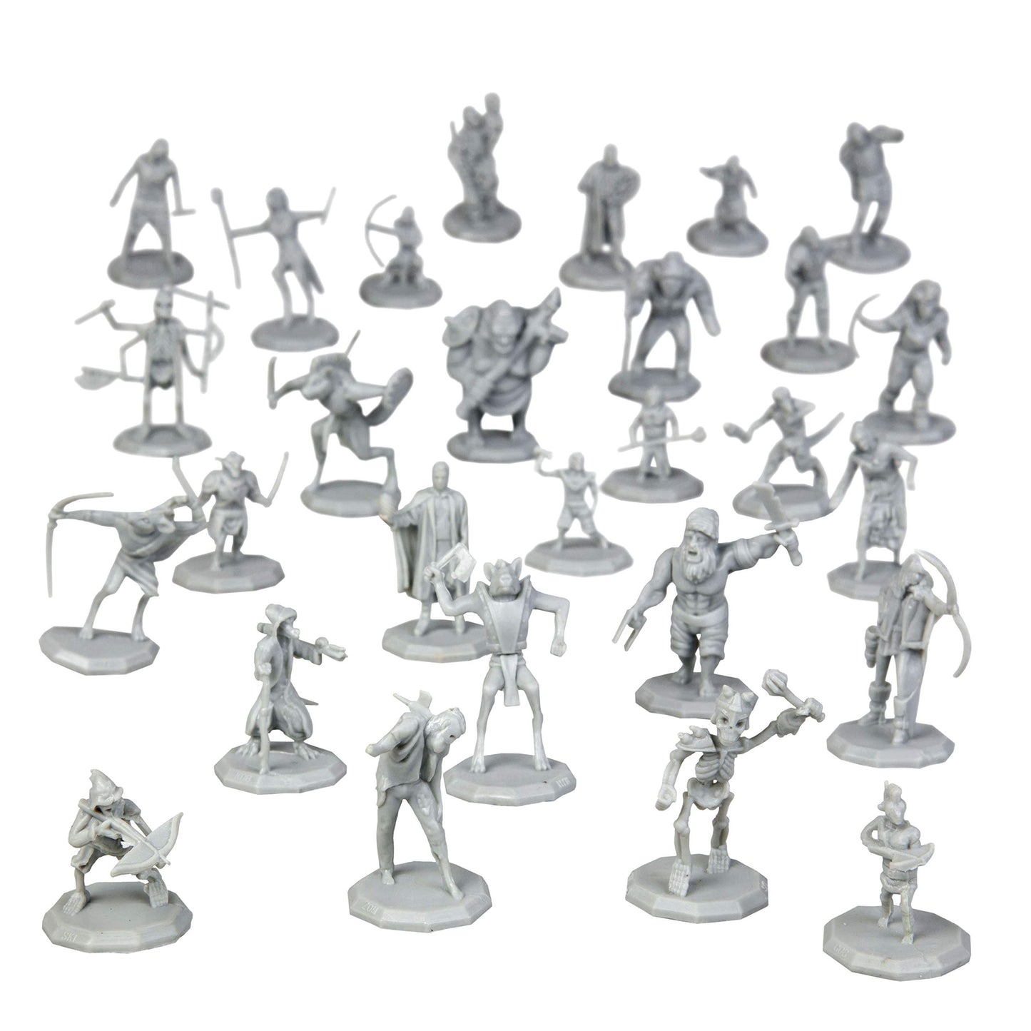 28 Paintable Fantasy Mini Figures- All Unique Designs- 1'' Hex-Sized Compatible With Dnd Dungeons And Dragons & Pathfinder And R