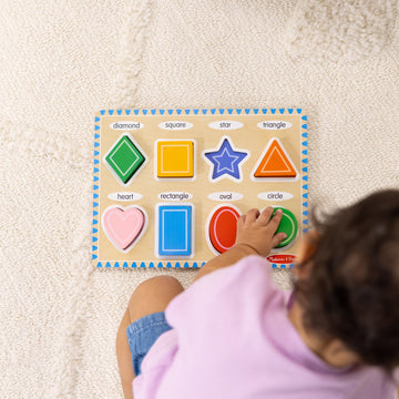 Melissa & Doug Shapes Wooden Chunky Puzzle (8 Pcs) - Fsc Certified