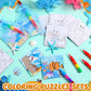 Fullhawl 12 Sets Sea Animal Puzzles Summer Color Your Own Puzzles DIY Ocean Jigsaw Crafts with 12 Stackable Crayons and 12 Bags for Ocean Theme Gifts Birthday Party Supplies(12  Sea)