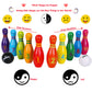 Toys of Wood Oxford Wooden Skittles Set - 10 Pin Bowling for Kids, Multicolour, 16.5x17x15cm, Model TW135, Fun Learning Toy